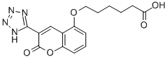 Hexanoic acid, 6-((2-oxo-3-(1H-tetrazol-5-yl)-2H-1-benzopyran-5-yl)oxy )- Struktur