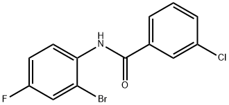 N-(2-bromo-4-fluorophenyl)-3-chlorobenzamide Struktur