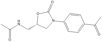 4-acetylphenyloxooxazolidinylmethylacetamide Struktur