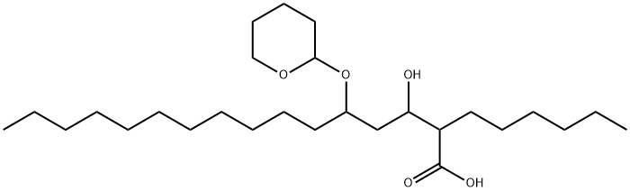 2-Hexyl-3-hydroxy-5-[(tetrahydro-2H-pyran-2-yl)oxy]-hexadecanoic Acid Struktur