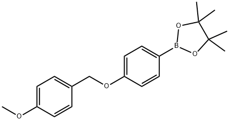 2-{4-[(4-Methoxyphenyl)methoxy]phenyl}-4,4,5,5-tetramethyl-1,3,2-dioxaborolane Struktur