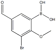 3-Bromo-5-formyl-2-methoxyphenylboronic acid Struktur