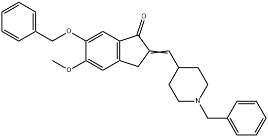 1-Benzyl-4-[(6-benzyloxy-5-methoxy-1-indanone)-2-ylidenyl]methylpiperidine, 1076198-90-7, 結構式
