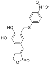2(3H)-Furanone, dihydro-3-((3,4-dihydroxy-5-(((4-nitrophenyl)thio)meth yl)phenyl)methylene)- Struktur