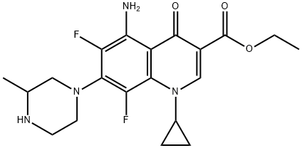 3-Quinolinecarboxylic acid, 5-aMino-1-cyclopropyl-6,8-difluoro-1,4-dihydro-7-(3-Methyl-1-piperazinyl)-4-oxo-, ethyl ester Struktur