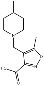 5-メチル-4-[(4-メチルピペリジン-1-イル)メチル]イソオキサゾール-3-カルボン酸 化學(xué)構(gòu)造式