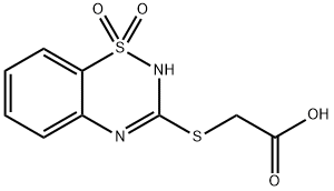 [[(2H-1,2,4-Benzothiadiazine 1,1-dioxide)-3-yl]thio]acetic acid Struktur