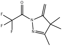 1H-Pyrazole, 4,5-dihydro-3,4,4-trimethyl-5-methylene-1-(trifluoroacetyl)- (9CI) Structure