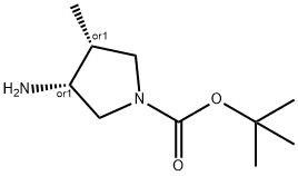 (3R,4R)-tert-butyl 3-amino-4-methylpyrrolidine-1-carboxylate Struktur