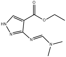 1H-Pyrazole-4-carboxylicacid,3-[[(dimethylamino)methylene]amino]-,ethyl Struktur