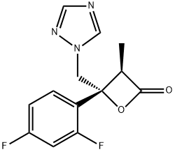 (3R,4R)-4-(2,4-Difluorophenyl)-3-Methyl-4-(1H-1,2,4-triazol-1-ylMethyl)-2-oxetanone, 1165800-97-4, 結(jié)構(gòu)式