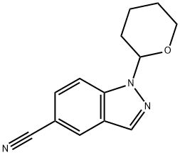 1H-Indazole-5-carbonitrile, 1-(tetrahydro-2H-pyran-2-yl)- Struktur
