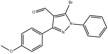 5-broMo-3-(4-Methoxyphenyl)-1-phenyl-1H-pyrazole-4-carbaldehyde Struktur