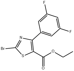5-Thiazolecarboxylic acid, 2-broMo-4-(3,5-difluorophenyl)-, ethyl ester Struktur