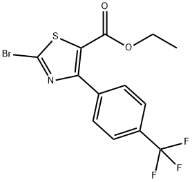 5-Thiazolecarboxylic acid, 2-broMo-4-[4-(trifluoroMethyl)phenyl]-, ethyl ester Struktur