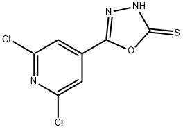5-(2,6-二氯-4-吡啶)-1,3,4-噁二唑-2-硫醇, 119221-62-4, 結(jié)構(gòu)式