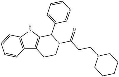 1,2,3,4-Tetrahydro-2-(1-oxo-3-(1-piperidinyl)propyl)-1-(3-pyridinyl)-9 H-pyrido(3,4-b)indole Struktur