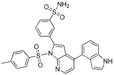 BenzenesulfonaMide, 3-[4-(1H-indol-4-yl)-1-[(4-Methylphenyl)sulfonyl]-1H-pyrrolo[2,3-b]pyridin-2-yl]- Struktur