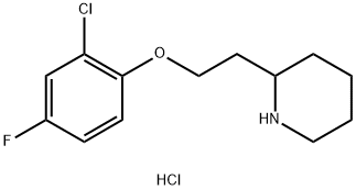 2-[2-(2-Chloro-4-fluorophenoxy)ethyl]piperidinehydrochloride Struktur