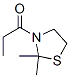 Thiazolidine,  2,2-dimethyl-3-(1-oxopropyl)-  (9CI) Struktur