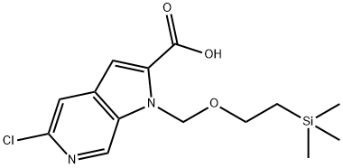 5-chloro-1-((2-(trimethylsilyl)ethoxy)methyl)-1H-pyrrolo[2,3-c]pyridine-2-carboxylic acid Struktur