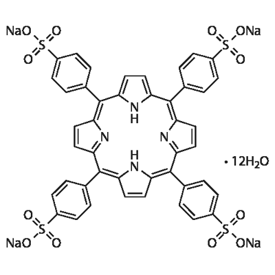 4,4',4'',4'''-(PORPHINE-5,10,15,20-TETRAYL)TETRAKIS(BENZENE-SULFONIC ACID) TETRASODIUM SALT DODECAHYDRATE Struktur