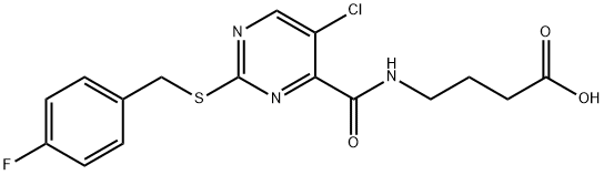 4-(5-Chloro-2-((4-fluorobenzyl)thio)pyriMidine-4-carboxaMido)butanoic Acid Struktur