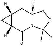 hexahydro-3,3-dimethyl-(5aR,6aR,7aS)-3H,5H-Cycloprop[d]oxazolo[3,4-a]pyridin-5-one Struktur