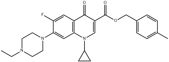 3-Quinolinecarboxylic acid, 1-cyclopropyl-7-(4-ethyl-1-piperazinyl)-6-fluoro-1,4-dihydro-4-oxo-, (4-Methylphenyl)Methyl ester Struktur