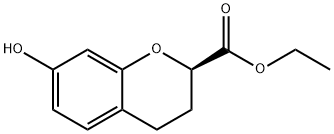 2H-1-BENZOPYRAN-2-CARBOXYLIC ACID, 3,4-DIHYDRO-7-HYDROXY-, ETHYL ESTER Struktur