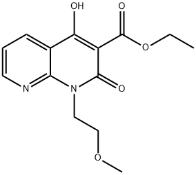 ethyl 4-hydroxy-1-(2-methoxyethyl)-2-oxo-1,2-dihydro-1,8-naphthyridine-3-carboxylate Struktur