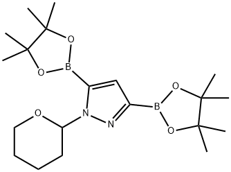 1-(Tetrahydro-2H-pyran-2-yl)-3,5-bis(4,4,5,5-tetramethyl-1,3,2-dioxaborolan-2-yl)-1H-pyrazole Struktur