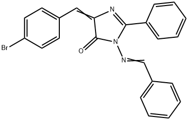4H-Imidazol-4-one, 3,5-dihydro-5-((4-bromophenyl)methylene)-2-phenyl-3 -((phenylmethylene)amino)- Struktur