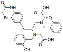 N,N'-bis(2-hydoxybenzyl)-1-(4-bromoacetamidobenzyl)-1,2-ethylenediamine-N,N'-diacetic acid Struktur