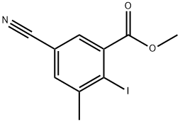 Benzoic acid, 5-cyano-2-iodo-3-methyl-, methyl ester Struktur