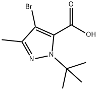 4-BROMO-1-(TERT-BUTYL)-3-METHYL-1H-PYRAZOLE-5-CARBOXYLIC ACID Struktur
