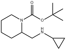 tert-butyl 2-((cyclopropylamino)methyl)piperidine-1-carboxylate Struktur