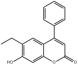6-ethyl-7-hydroxy-4-phenyl-coumarin Struktur