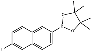 2-(6-fluoronaphthalen-2-yl)-4,4,5,5-tetraMethyl-1,3,2-dioxaborolane Struktur