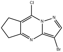 5H-Cyclopenta[d]pyrazolo[1,5-a]pyriMidine, 3-broMo-8-chloro-6,7-dihydro- Struktur