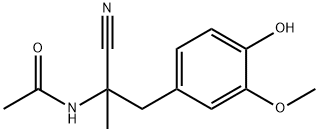 N-[1-cyano-2-(4-hydroxy-3-methoxyphenyl)-1-methylethyl]acetamide Struktur