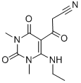 6-(ETHYLAMINO)-1,2,3,4-TETRAHYDRO-1,3-DIMETHYL-BETA,2,4-TRIOXO-5-PYRIMIDINEPROPANENITRILE Struktur