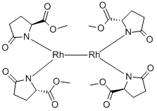 DIRHODIUM (II) TETRAKIS(METHYL 2-PYRROLIDONE-5(S)-CARBOXYLATE)ACETONITRILE/2-PROPANOL COMPLEX Struktur