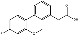 3-(4-Fluoro-2-methoxyphenyl)phenylacetic acid Struktur