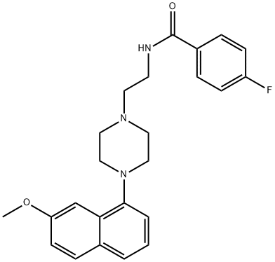 4-FLUORO-N-(2-[4-(7-METHOXY-NAPHTHALEN-1-YL)-PIPERAZIN-1-YL]-ETHYL)-BENZAMIDE Struktur