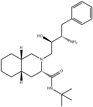 (3S,4a,8aS)-2-[(2R,3S)-3-氨基-2-羥基-4-苯基丁基]-N-叔丁基十氫異喹啉-3-甲酰胺, 136522-17-3, 結(jié)構(gòu)式