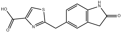 2-[(2,3-Dihydro-2-oxo-1H-indol-5-yl)Methyl]-4-thiazolecarboxylic Acid Struktur