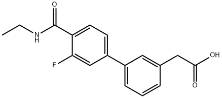 {3-[4-(EthylcarbaMoyl)-3-fluorophenyl]phenyl}acetic acid Struktur
