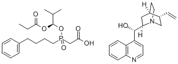 (8a,9R)-Cinchonan-9-ol mono[[(S)-[(1R)-2-methyl-1-(1-oxopropoxy)propoxy](4-phenylbutyl)phosphinyl]acetate]|(8a,9R)-辛可寧-9-醇單[[(S)-[(1R)-2-甲基-1-(1-氧代丙氧基)丙氧基](4-苯基丁基)氧膦基]乙酸]鹽