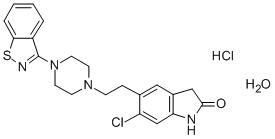 5-[2-[4-(1,2-Benzisothiazol-3yl)-1-piperazinyl]ethyl]-6-chloro-1,3-dihydro-2H-indol-2-one hydrochloride Structure
